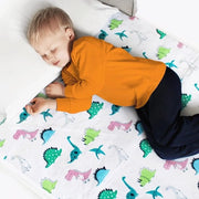 Cuscino per lettino per bambini | Cuscino per lettino con fodera lavabile impermeabile | 86 x 91cm Cuscino per lettino con inserti per bambini con stoppi | Adatto per lettini singoli, lettini per bambini, lettini per neonati | con tema dinosauro