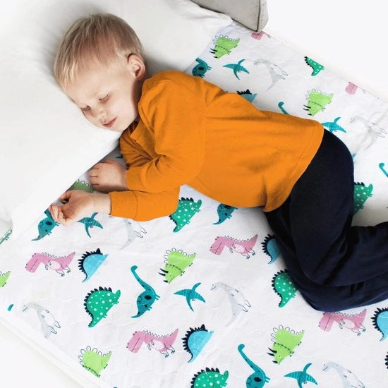 Cuscino per lettino per bambini | Cuscino per lettino con fodera lavabile impermeabile | 86 x 91cm Cuscino per lettino con inserti per bambini con stoppi | Adatto per lettini singoli, lettini per bambini, lettini per neonati | con tema dinosauro