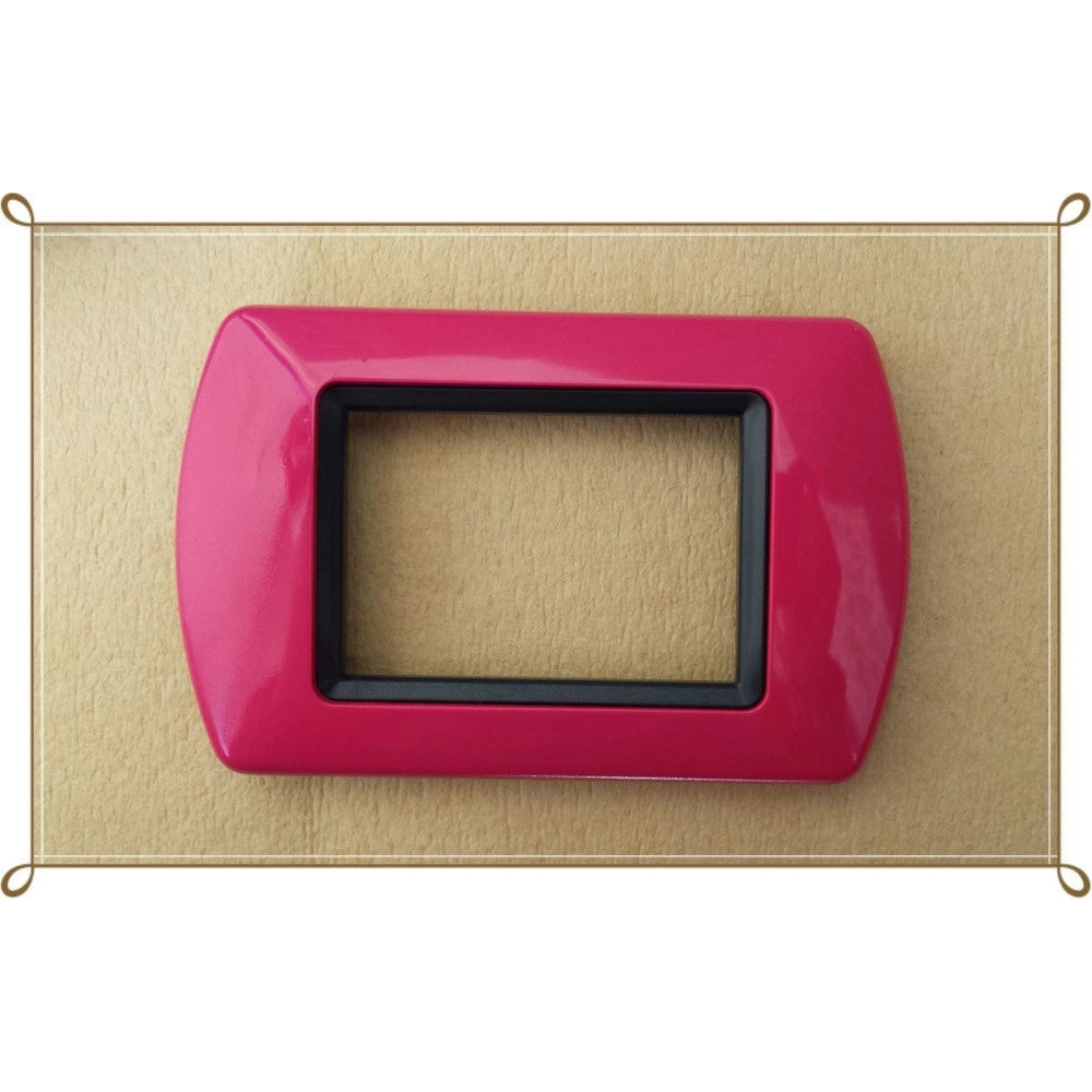 Trade Shop - Placchette Placche In Abs Compatibili Per Master Modo Colorra Placca Copriprese - Fucsia -4 Fori     -