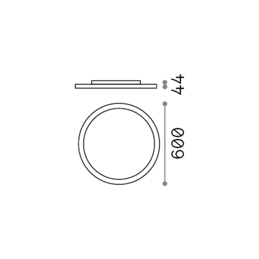 Plafoniera Moderna Fly Slim Alluminio-Plastiche Bianco Led 53W 4000K D60Cm