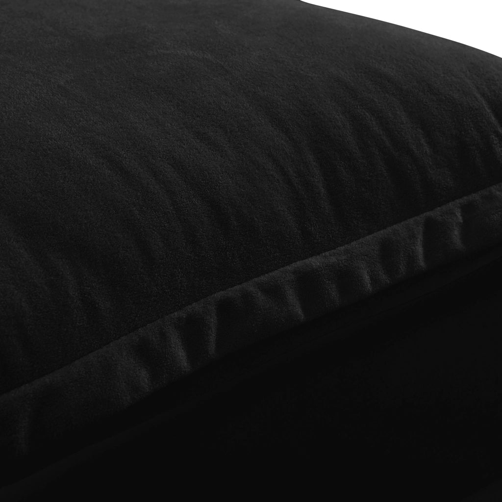 Divano panoramico a U modulare con pouf rimovibile e cuscini in chenille nero