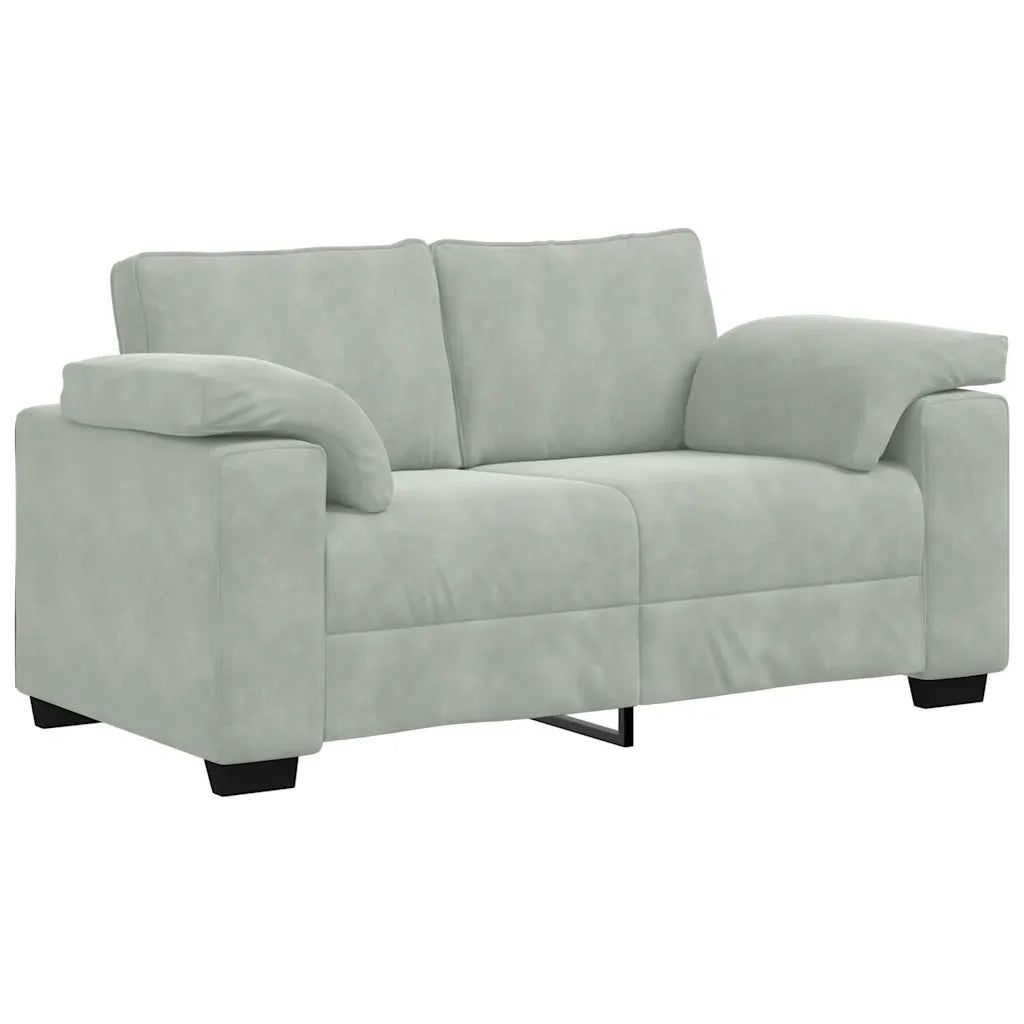 Divano | Divano da soggiorno | Sofa Divanetto Grigio Chiaro 160x77x82 cm in Velluto