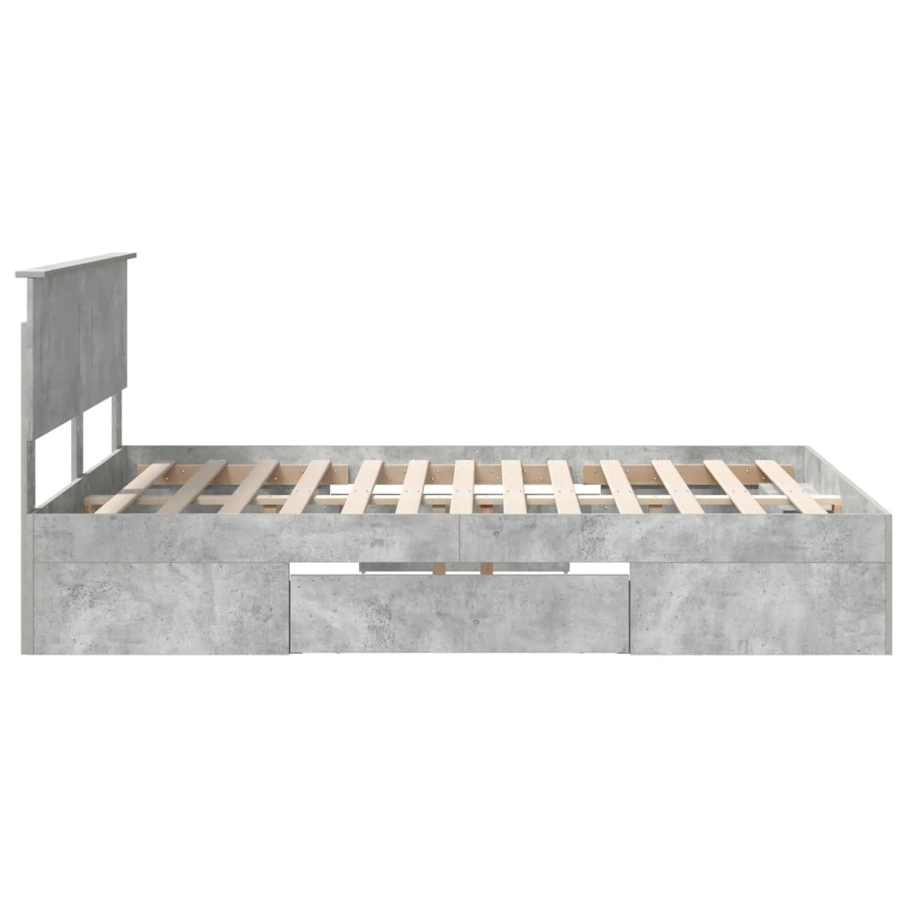Struttura del letto con testiera Grigio cemento 160 x 200 cm 3408742