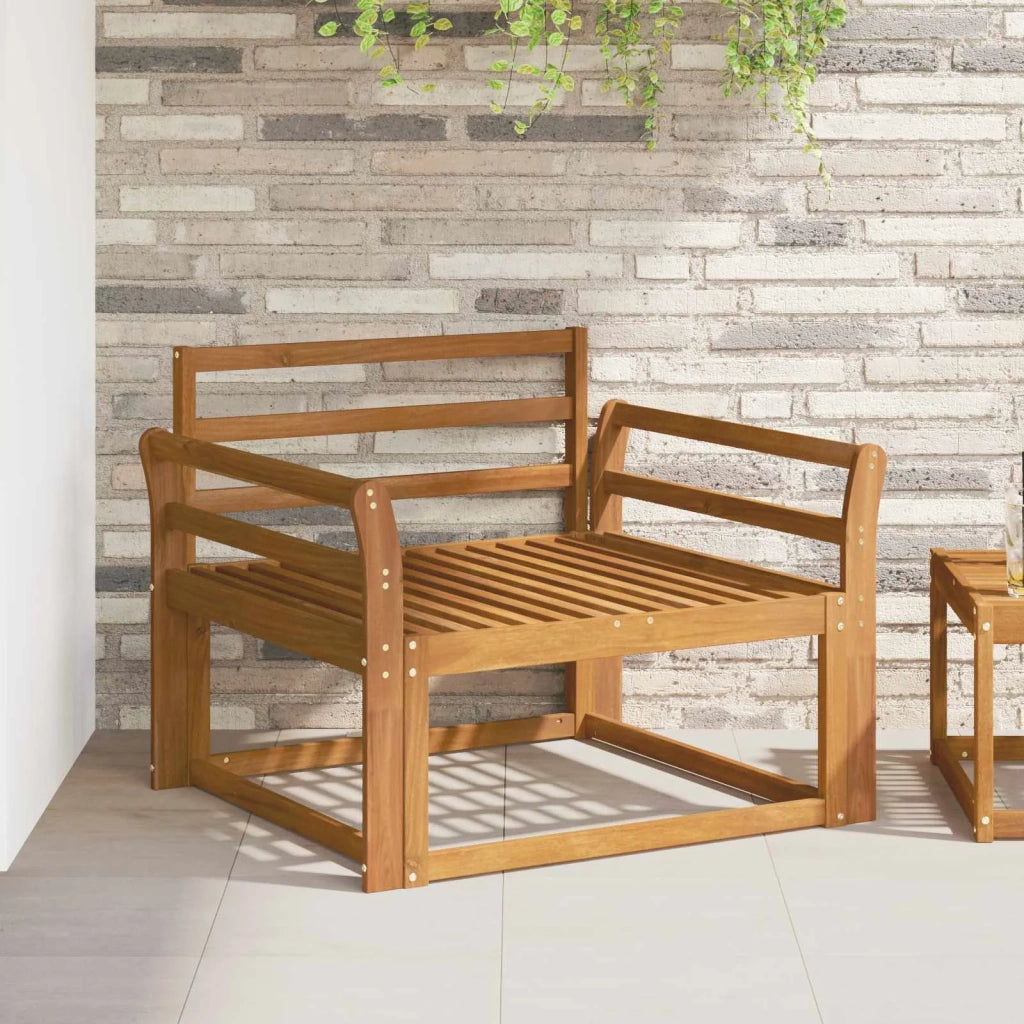 Bracciolo 2 pz Naturale 79 x 8 x 60 cm Legno di Acacia Massello 900581