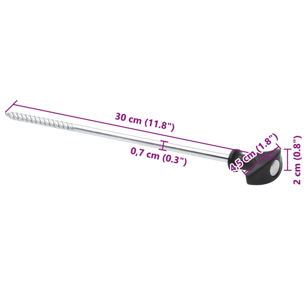 Picchetti per Tenda 12 pz 30 cm ?7 mm in Acciaio Zincato CFW7099027