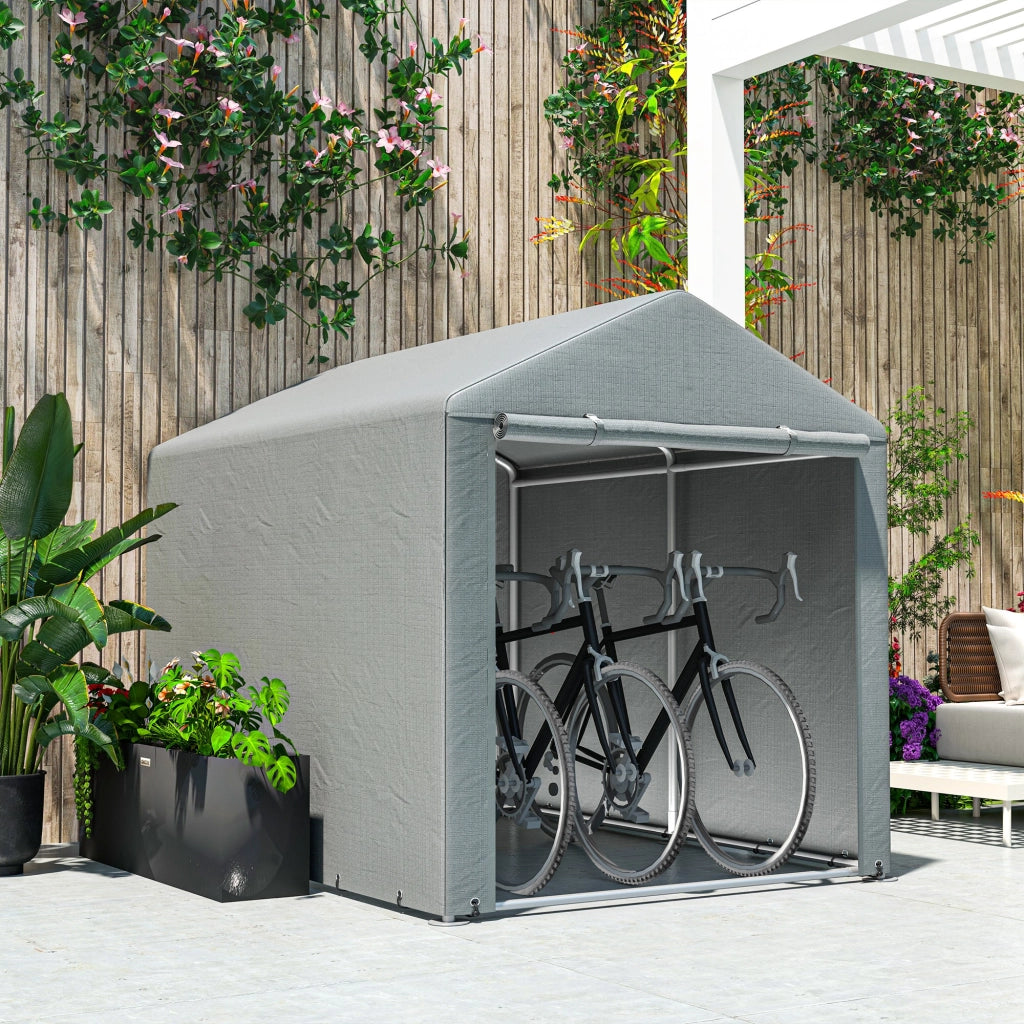 Tenda da giardino per biciclette ¨C Minimal ¨C 160x220x170 cm grigio chiaro impermeabile anti-UV