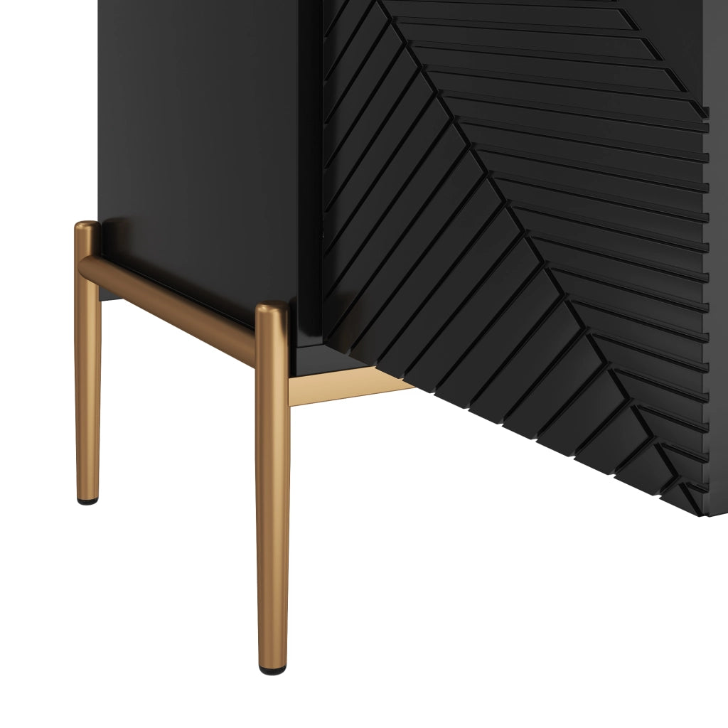 SIDEBOARD 162 x 40 x 80 cm Nero in MDF e pannello truciolare