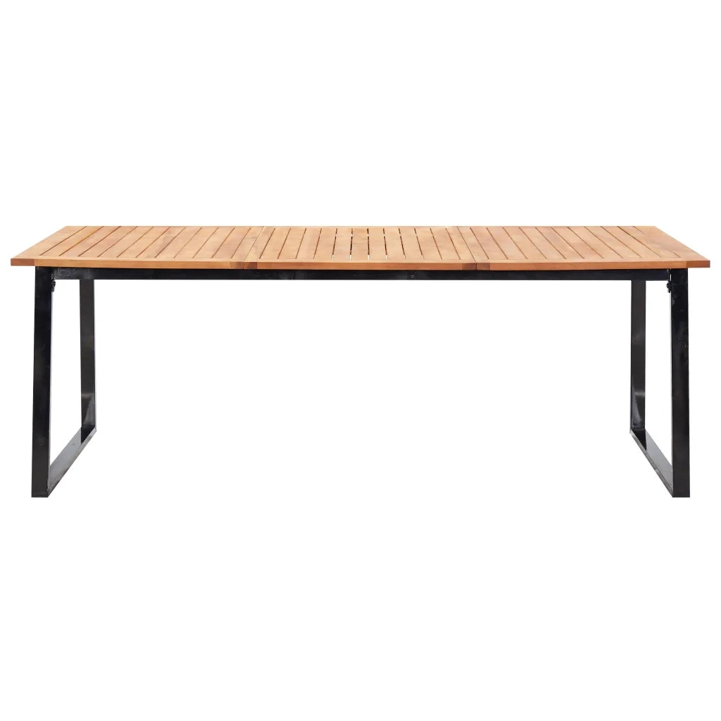 Set da Pranzo da Giardino 9 pz Nero in Polyrattan e Acacia 46008