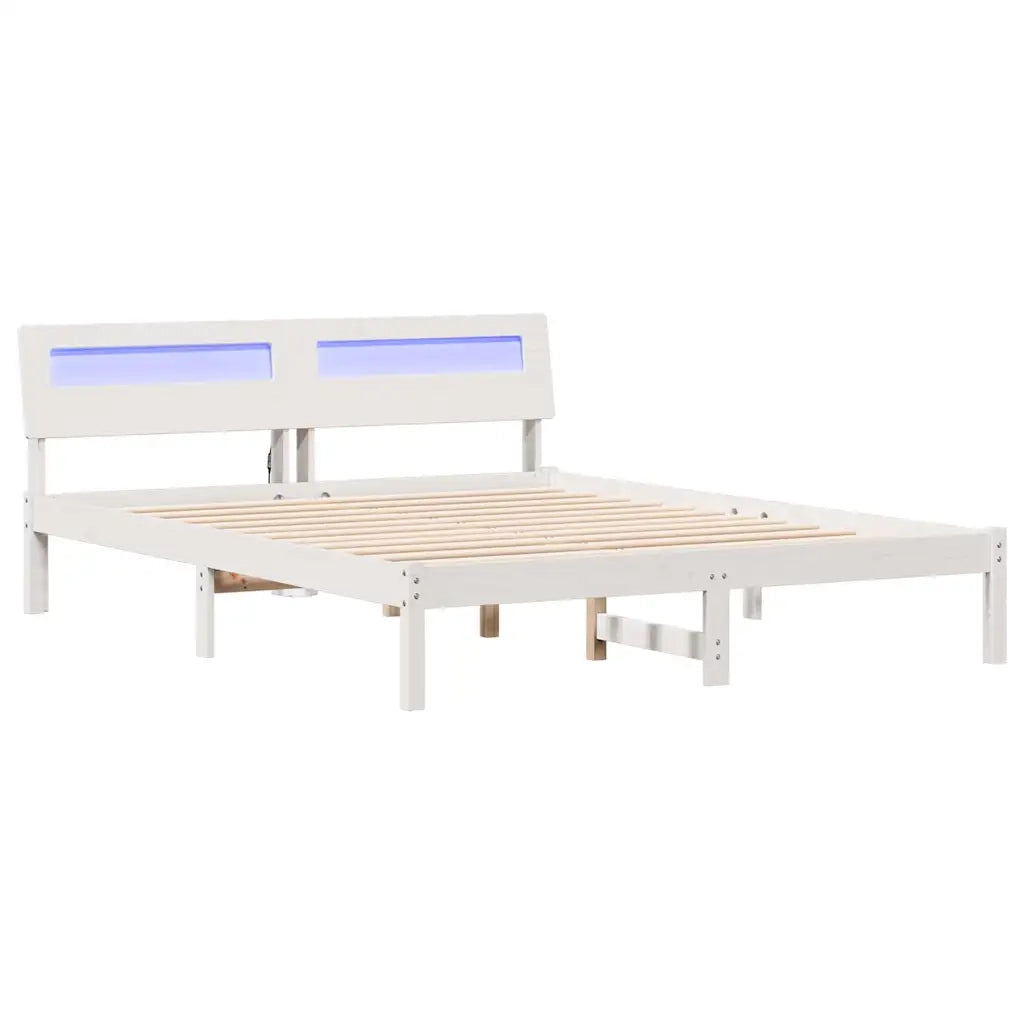 Struttura del letto-Giroletto-Rete del Letto Bianco 140 x 200 cm Pino massello 262337