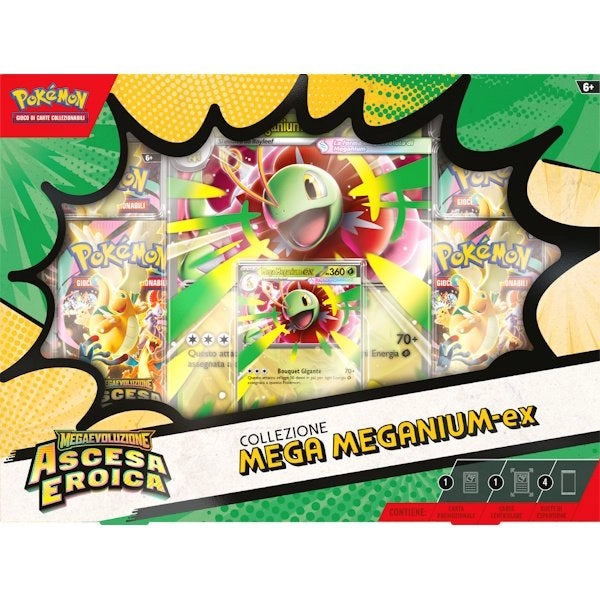 Pokemon Megaevoluzione Ascesa eroica, Collezione Mega Meganium-Ex, The Pokemon Company , Eta 6+