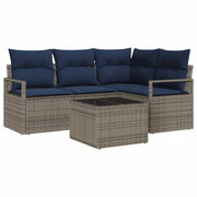 Set di divani 5 pcs Grigio polyrattan 3346375