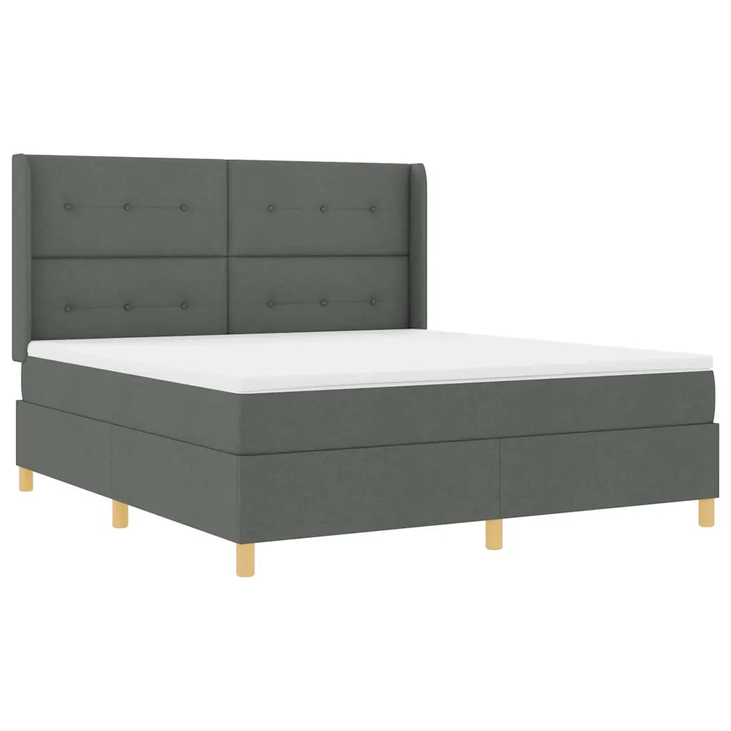 Letto a molle con materasso Grigio 140 x 200 cm Tessuto