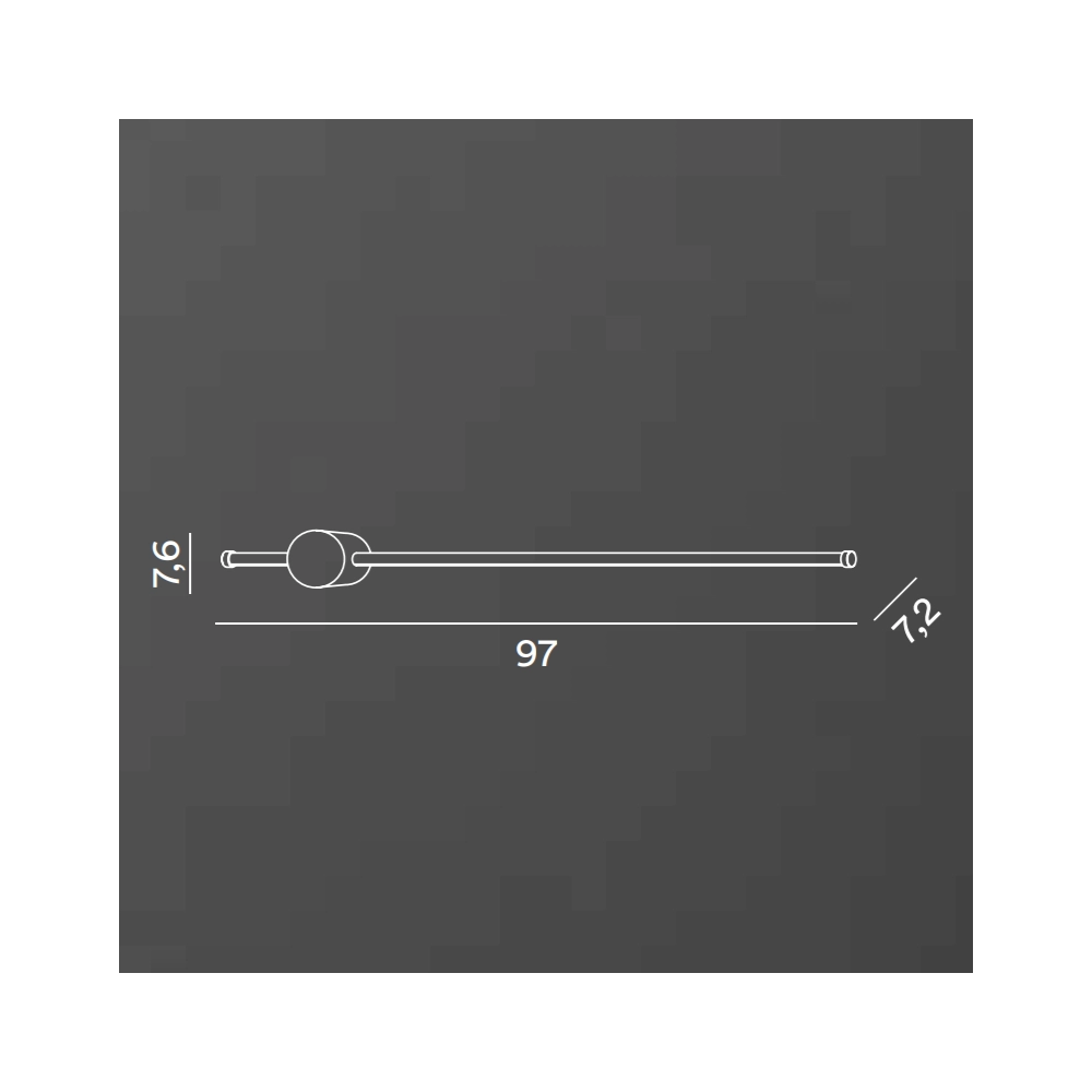Applique da parete CLOCK a led in alluminio 20W 3000K Perenz 97 cm Nera