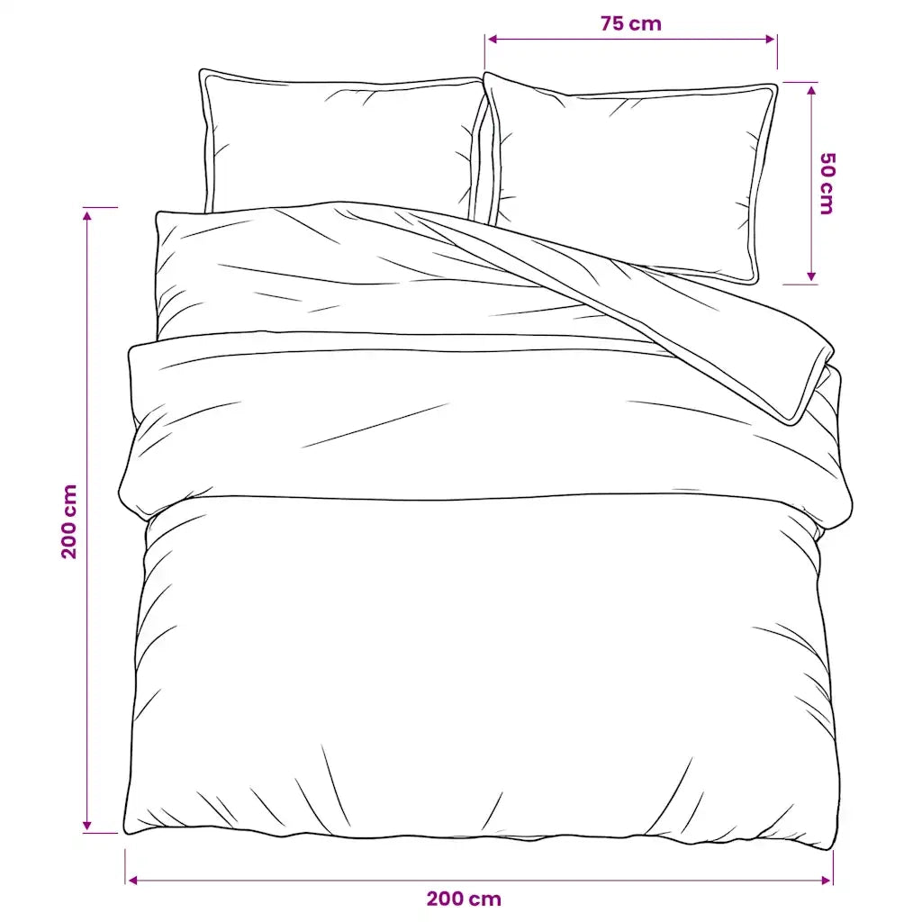 Set Copripiumino Bianco e Marrone 200x200 cm in Cotone 136414
