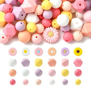 Impianto di Cerniere in Silicone 114 pezzi - Fior di Margherita/Ottocanto - 12mm/10mm/15mm - Supporto a Distanza Circolare - Cerniere Singole - Per Collana/Bracciale/Catena - Set di Cerniere
