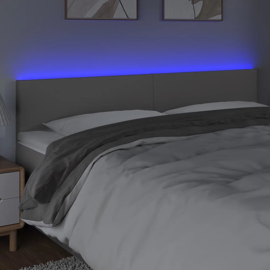 Testiera a LED-Testata con LED Grigio 180x5x78/88 cm in Similpelle 955629