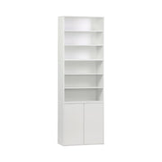 Libreria modulare con 2 ante e 5 livelli, bianco