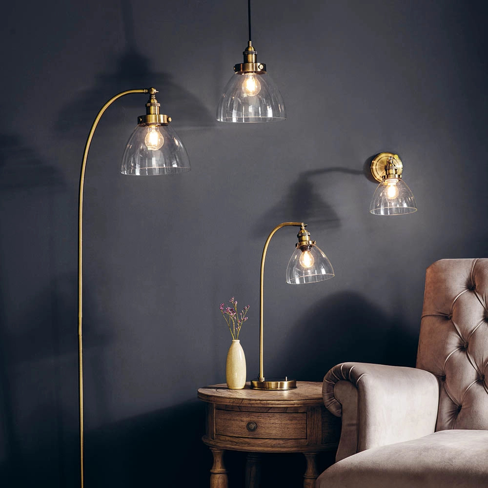 Applique retro ottone anticato con interruttore E14 Endon