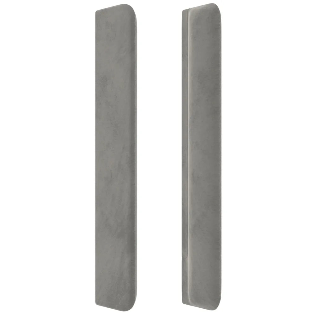 Testiera ad Orecchio Grigio Chiaro 183x16x118/128 cm in Velluto 3119640