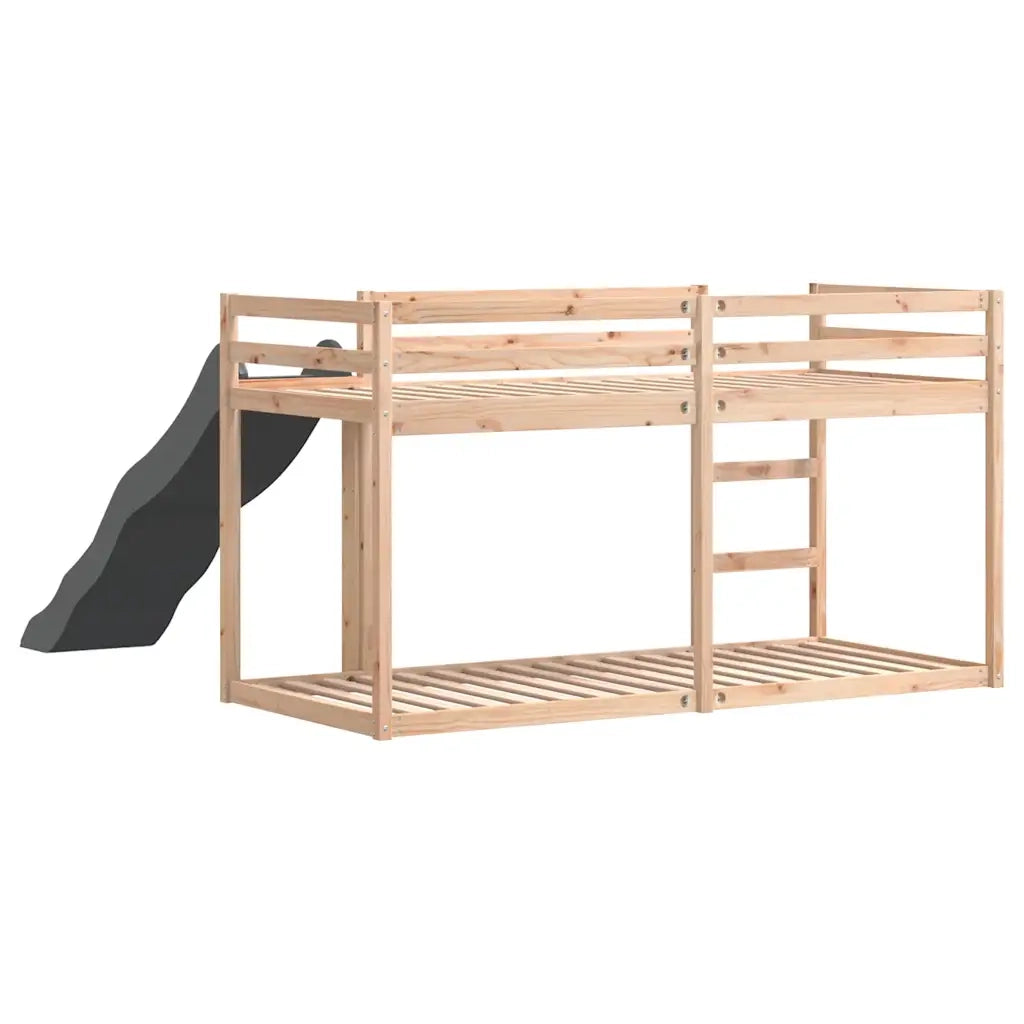 Letto a Castello Scivolo e Scala 80x200 cm Legno Massello Pino 3284239