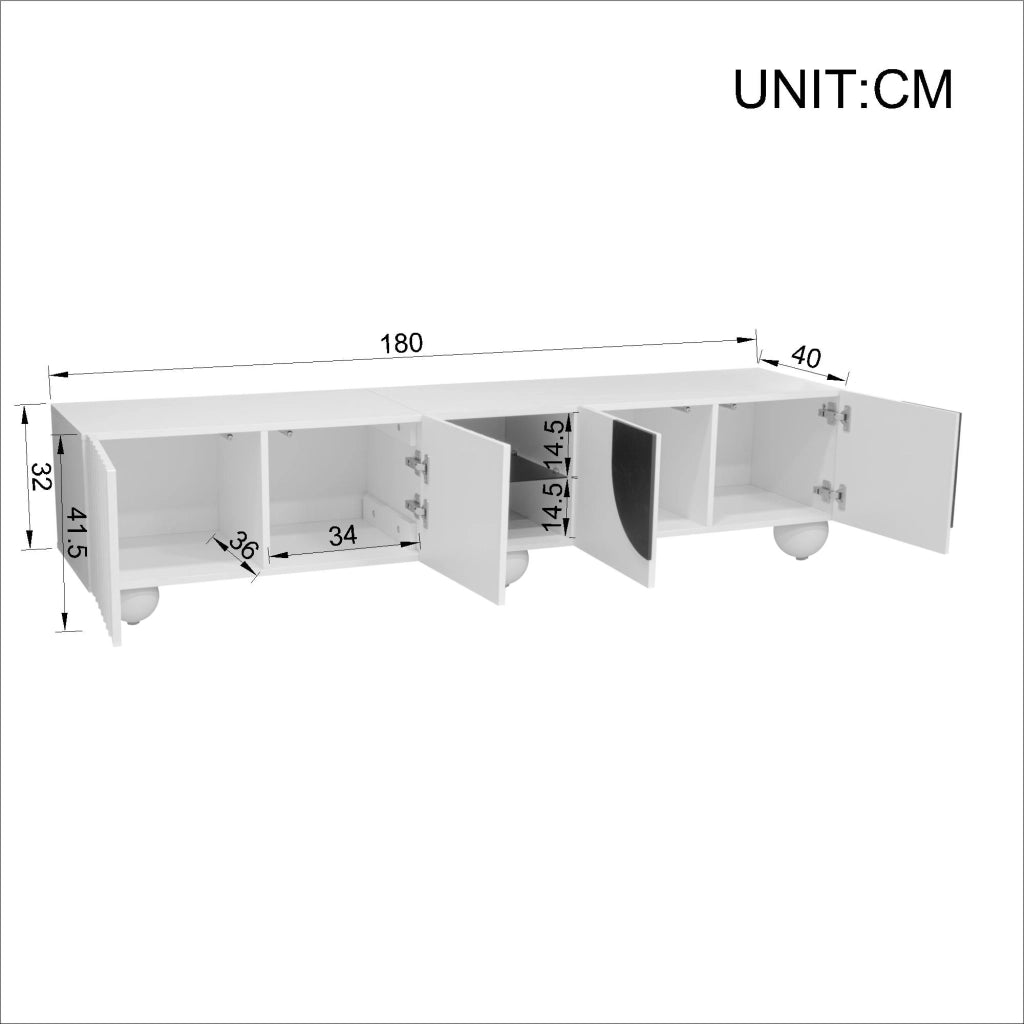 Mobile TV Moderno ¨C Xylo ¨C Legno, 180x40x41.5 cm