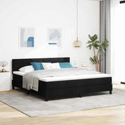 Letto a molle con materasso con led Nero 180 x 200 cm Tessuto