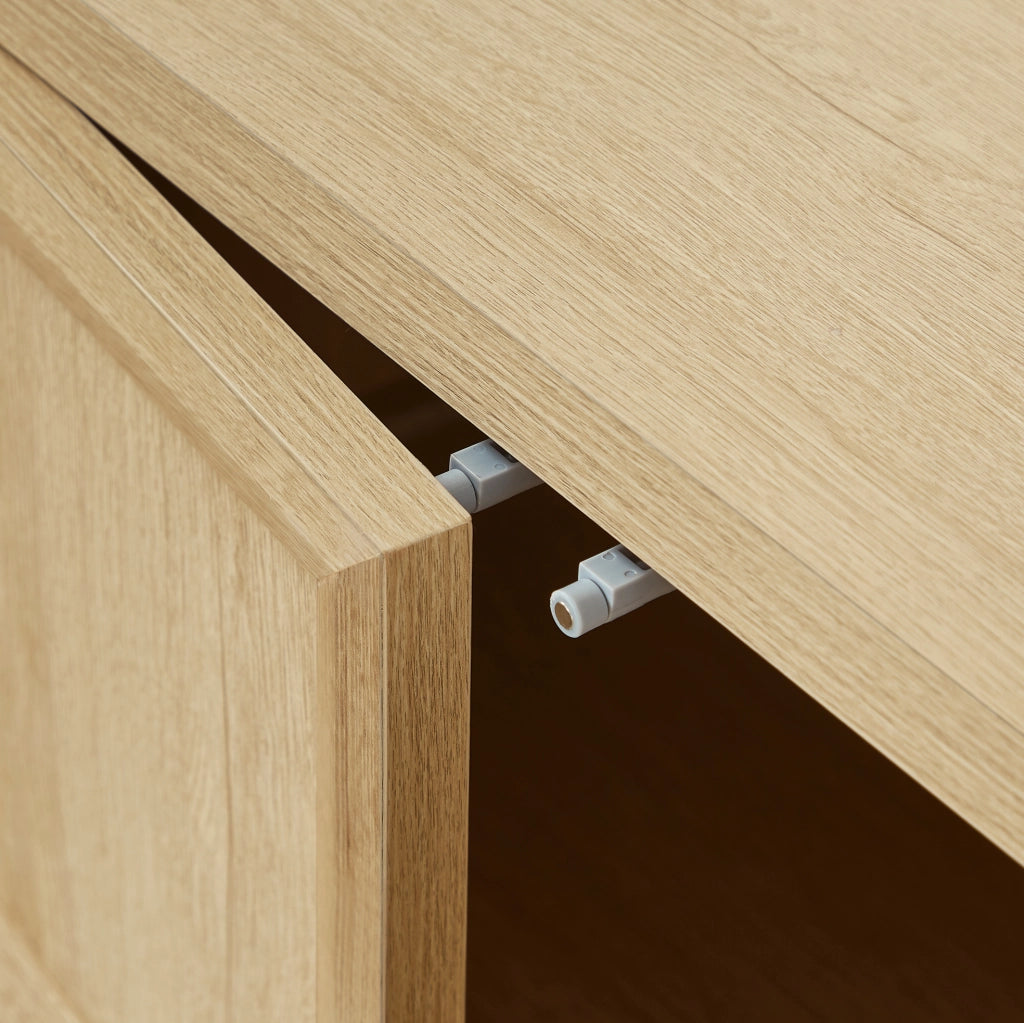 Sideboard moderno 160x40x80 cm in MDF effetto rovere; con apertura tip-on e chiusura soft-close