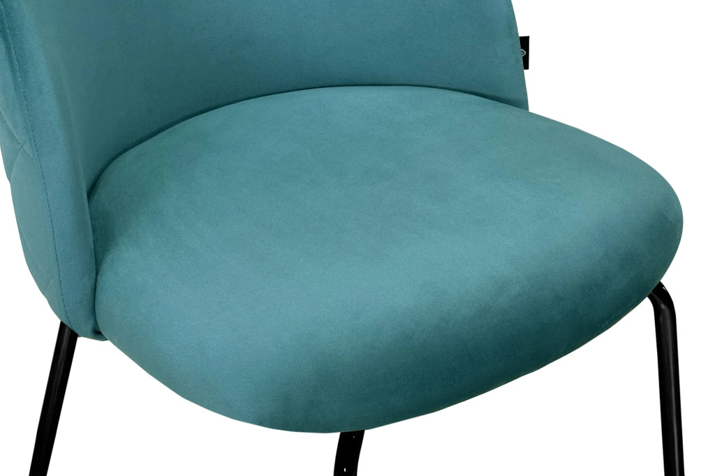 Sgabello cucina imbottito, sgabello alto in velluto verde petrolio piede nero – Nicole - SG26NIPN