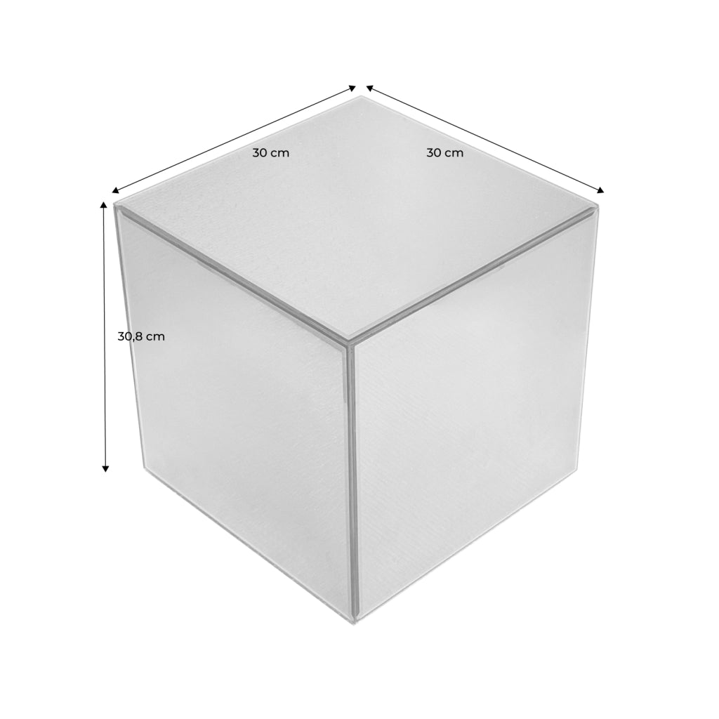 Tavolo cubico a specchio, 30cm, transparent
