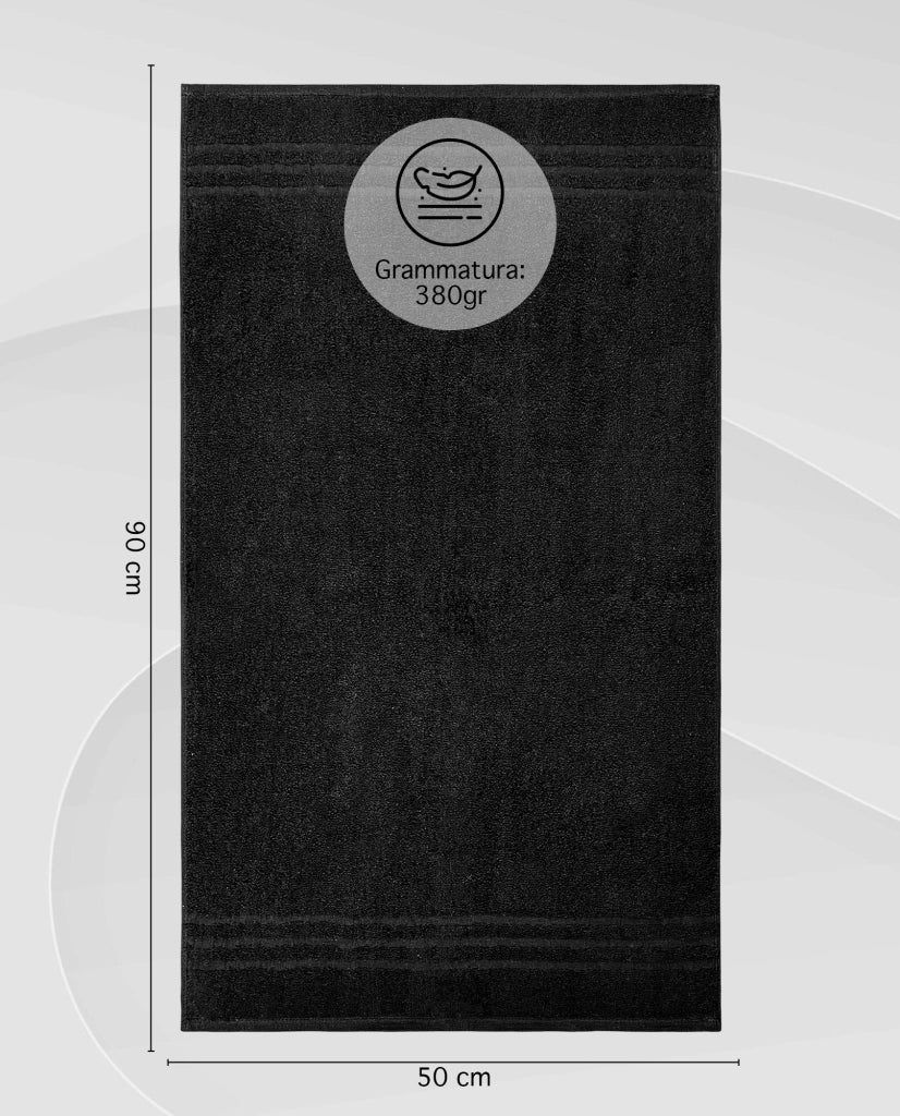 Set 20 Teli 50x90Cm Asciugamani Neri Professionali Parrucchiera Salviette Telo Nero Con Tintura Indanthrene 380Gr