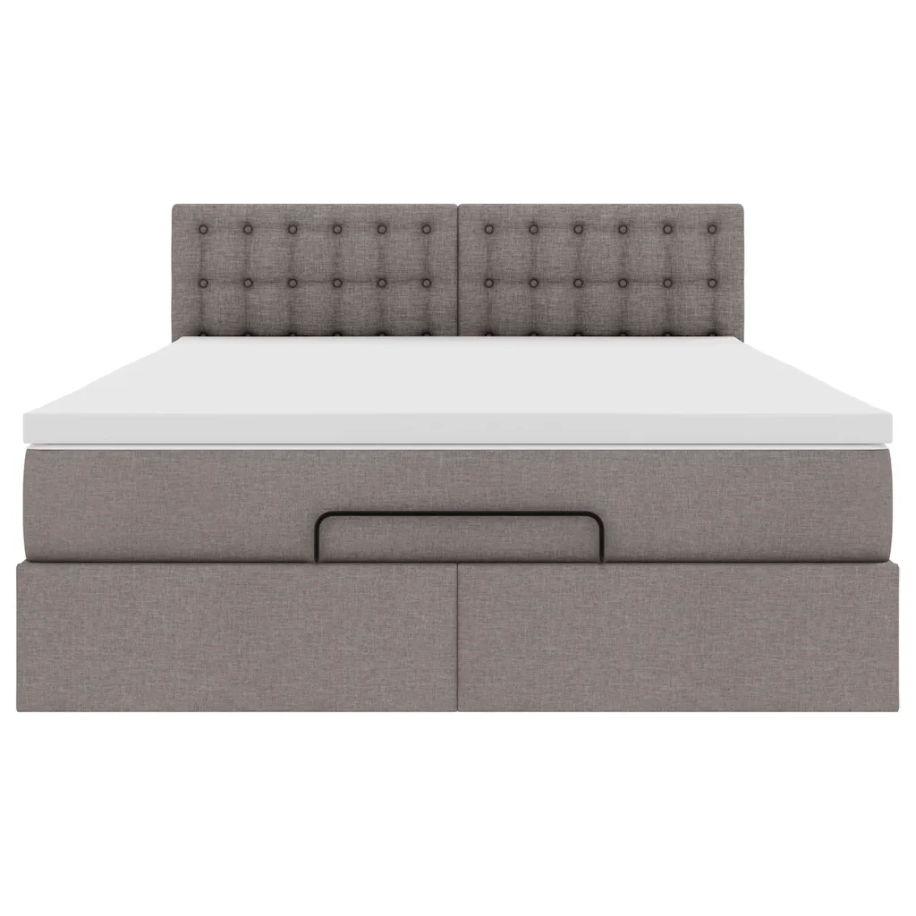 Pouf Letto con Materasso Tortora 140x190 cm in Tessuto 3311626