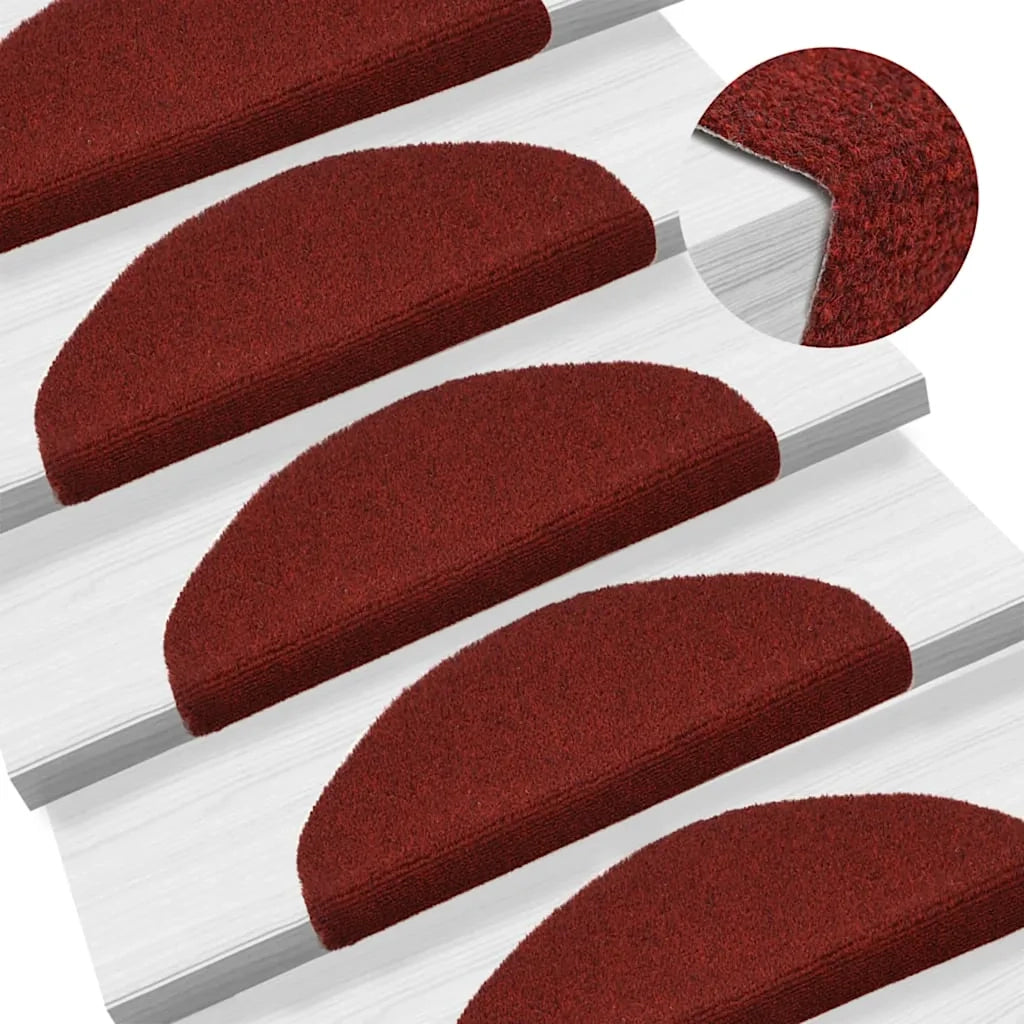 Tappetini Autoadesivi per Scale 15 pz 65x21x4 cm Rosso 132700