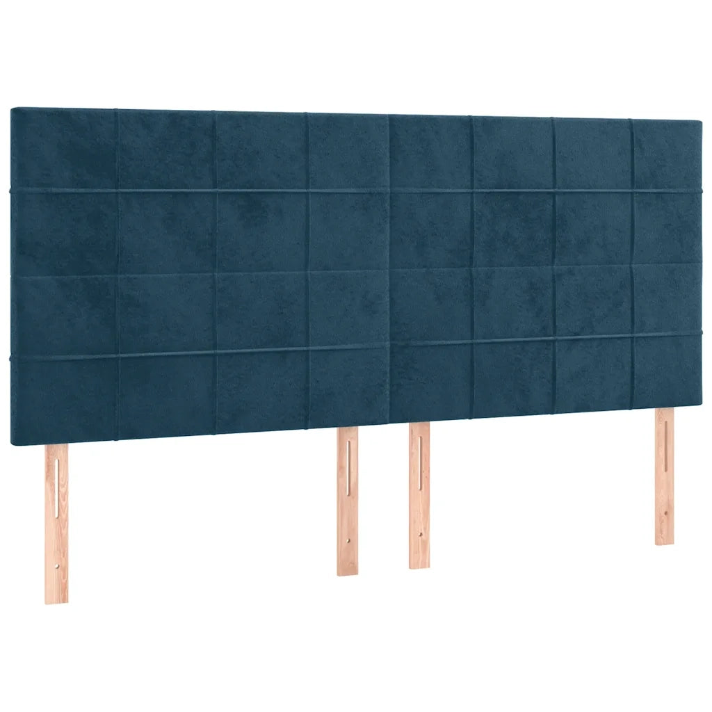 Giroletto senza Materasso-Struttura Letto Blu Scuro 160x200 cm in Velluto 816294