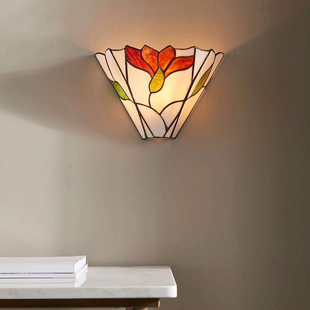 Applique Tiffany Botanica vetro floreale multicolor 1xE14 40W