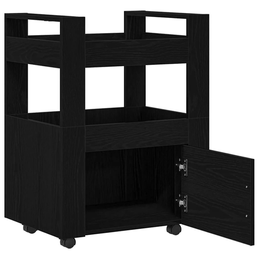 Carrello da Cucina Rovere nero 60 x 45 x 80 cm 862122