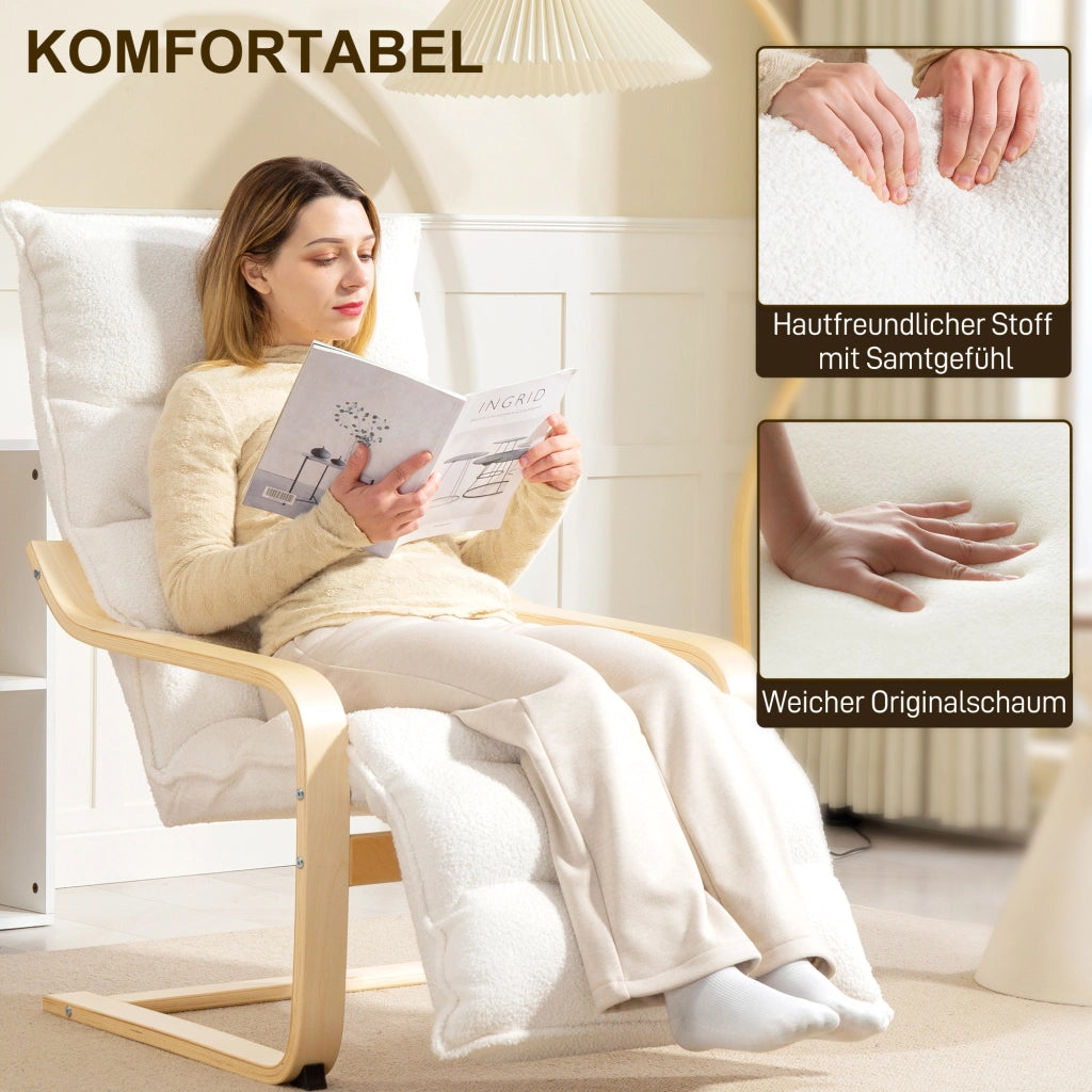 Poltrona in legno di betulla ¨C zephmum ¨C bianco