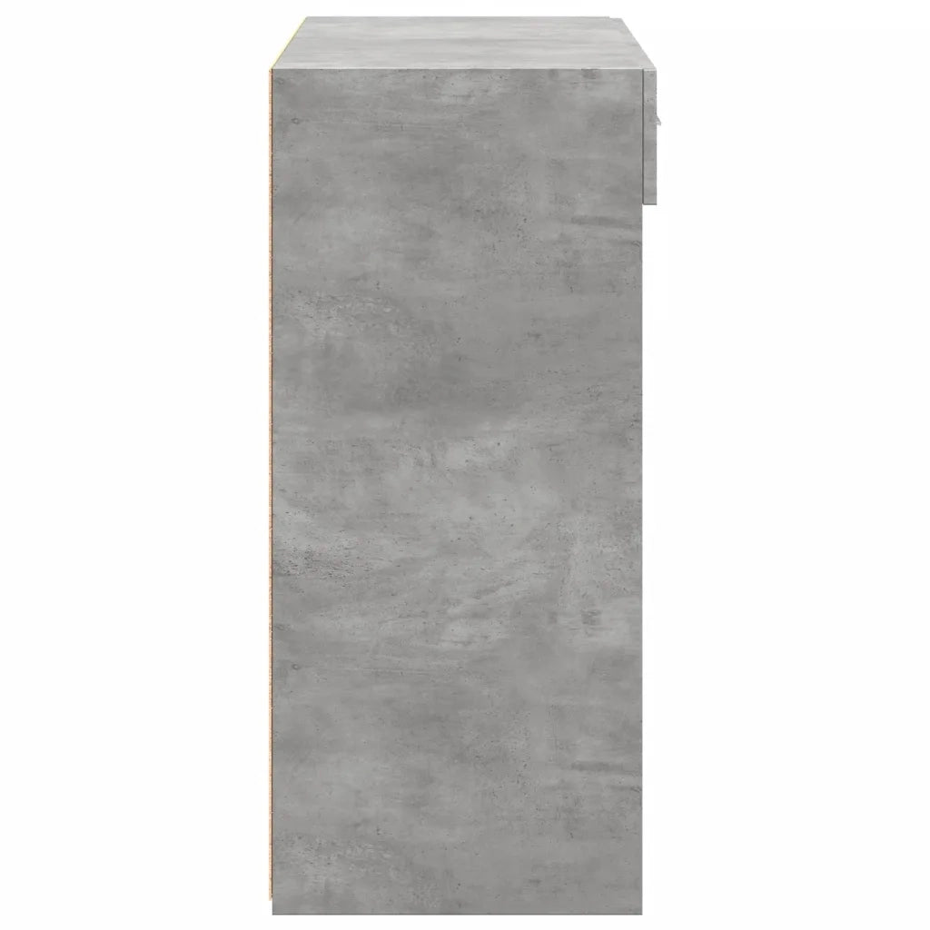 Credenza | Madia | Buffet da pranzo | Armadio da pranzo Grigio Cemento 80x42,5x93 cm in Legno Multistrato