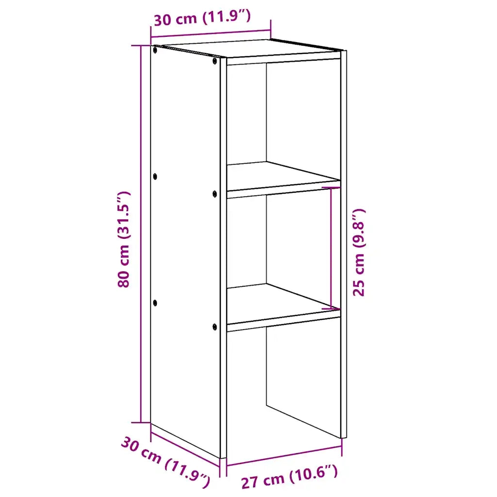 Libreria Impilabili Bianca 30x30x80 cm in Legno Multistrato 858803