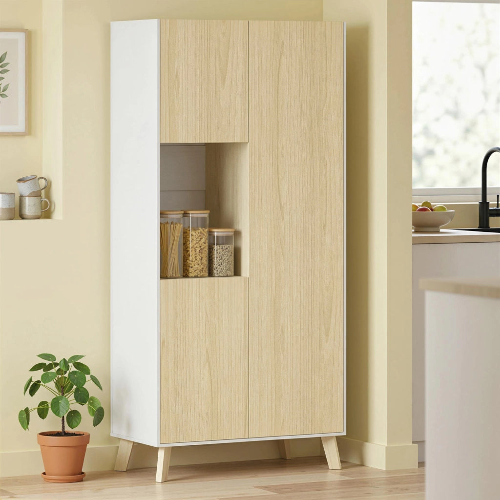 Mobile da cucina 170 cm ¨C Xylo ¨C Effetto legno naturale con ripiani regolabili