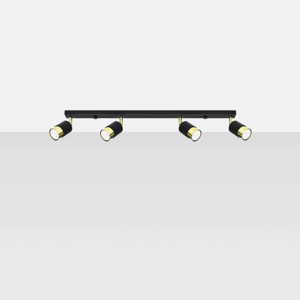 Lampada da soffitto NERO 4 nero/oro