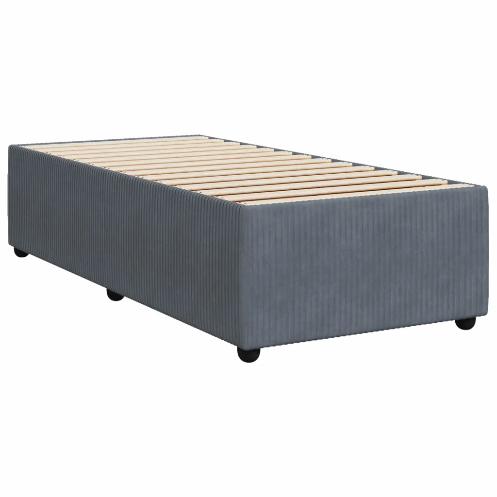 Letto box spring con materasso Grigio Scuro 80 x 200 cm Velluto 3453024