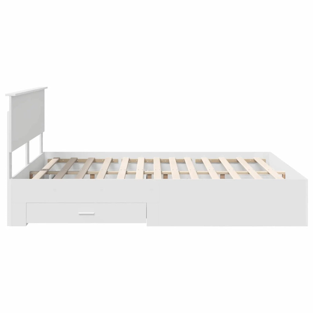 Struttura del letto-Giroletto-Rete del Letto Bianco 160 x 200 cm Legno multistrato 225676