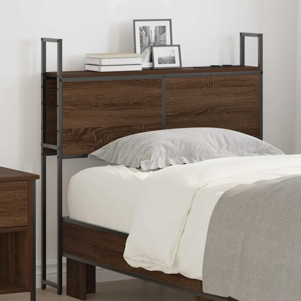 Testiera con Stazione di Carica e Storage Rovere marrone 859789