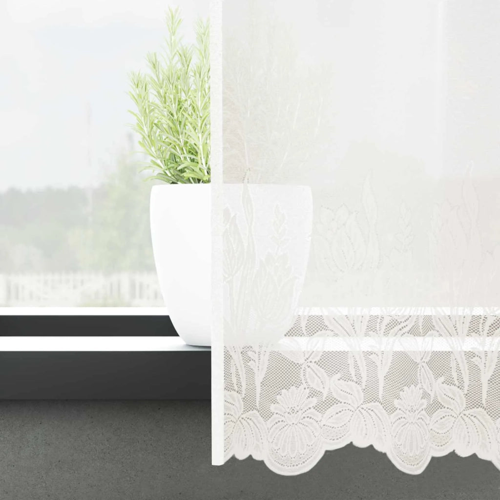 Tenda in Pizzo con tende Bianco 280 x 750 cm Poliestere 4107954