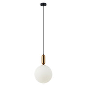 Lampada a sospensione minimal nera sfera bianca E27 Aldeva Italux