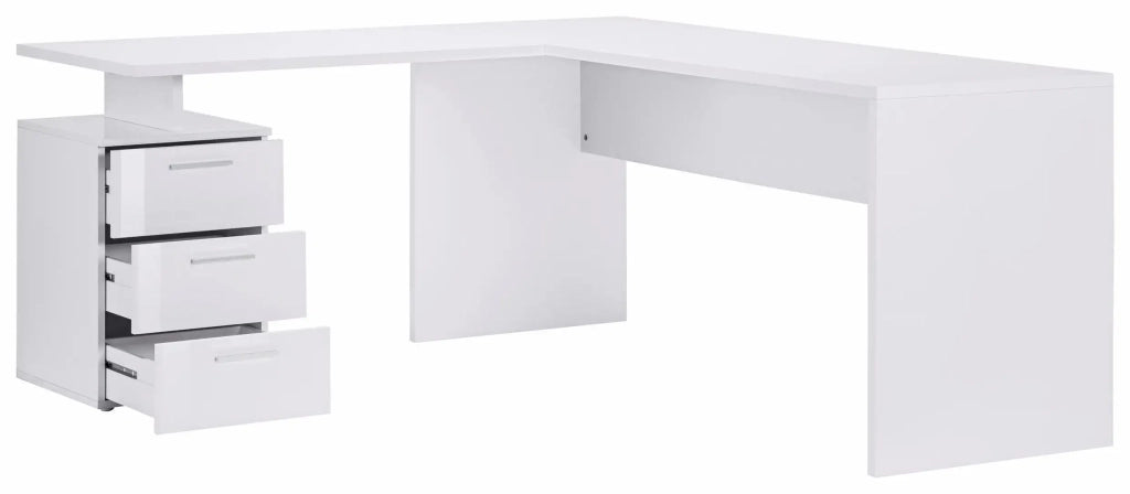 Scrivania made in Italy 160x180/60x75 bianco lucido - NEWSELINA