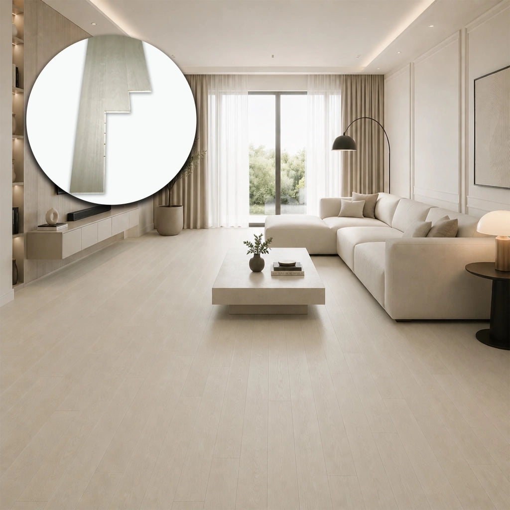 mq * STOCK GARBELOTTO * Lotto da 12mq di Maxilistone Rovere Light Classic spazzolato SBIANCATO SELECT 9x70x700 (3mm nobile)