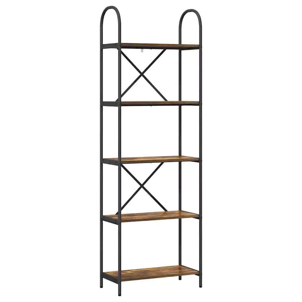 Libreria-Scaffale per Libri-Mobile di Stoccaggio Rovere fum¨¦ 60 x 30 x 183 cm Legno multistrato 516582