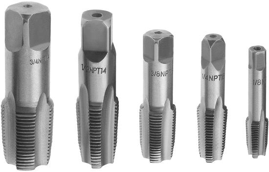 Set di tubi di acciaio inossidabile per apparecchiature manuali - 5 pezzi - tipo NPT - dimensioni: 1/8", 1/4", 3/8", 1/2", 3/4