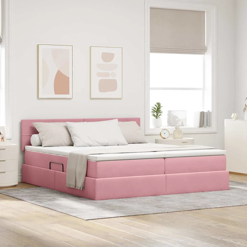 Letto con Contenitore con materasso Rosa 90 x 200 cm